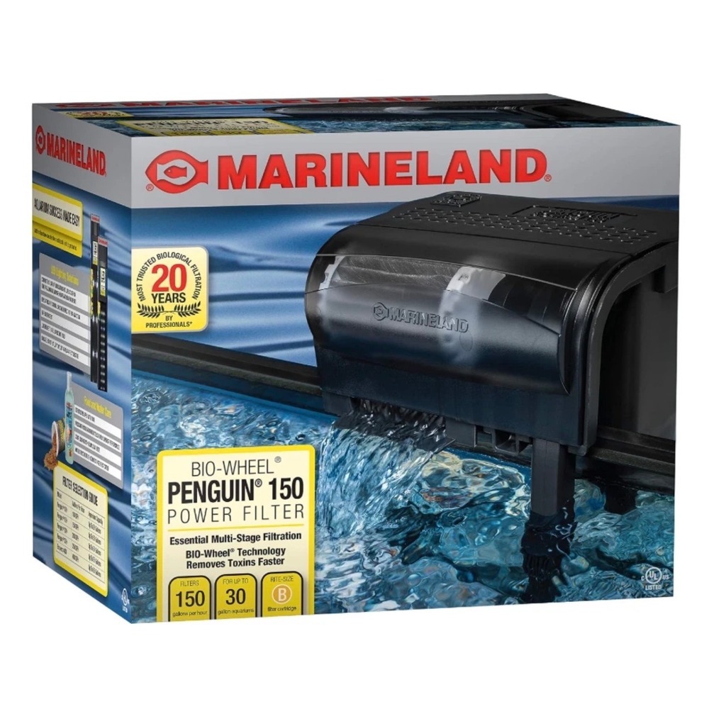 MarineLand Penguin 150 GPH BIO-Wheel Multi Stage Power Filter Up to 25 Gallons